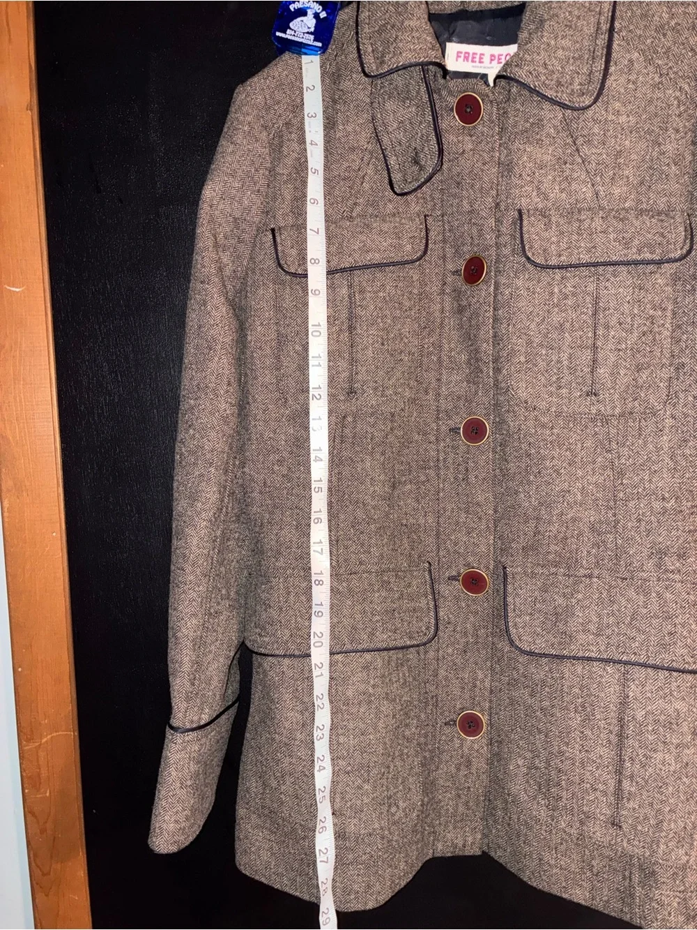 Free People Renaux Herringbone Officer Jacket